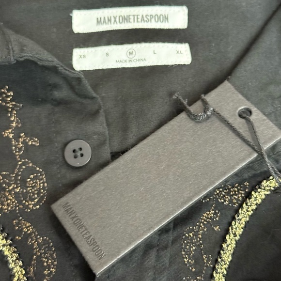 Men's One Teaspoon Embroidered Western Shirt MBlack Western Style, Medium NWT - Picture 6 of 9